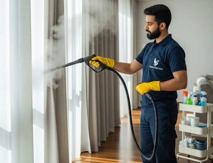 مصبغة تنظيف ستائر بالكويت بخدمة بخار متطورة للحفاظ على جمال الأقمشة