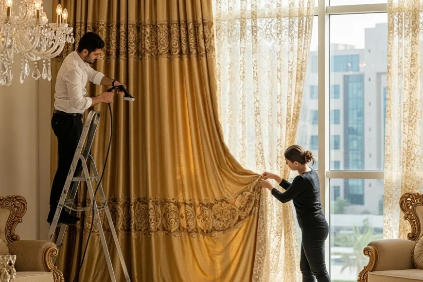 تفصيل ستائر فخمة بالكويت لمجالس راقية